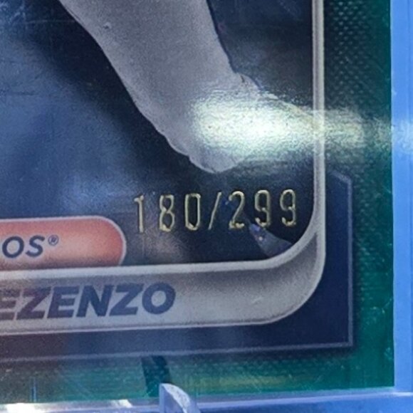 2024 Bowman Chrome Prospects Aqua Mojo Refractors #BCP-161 Zach Dezenzo /299 - Picture 3 of 3